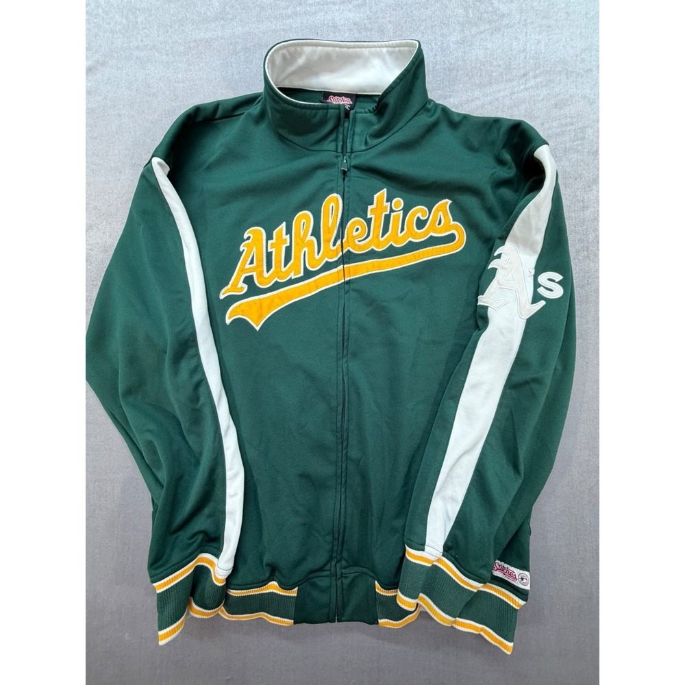 MLB Stitches Athletic Oakland Athletics Zip up‎ Jacket Green Size XL